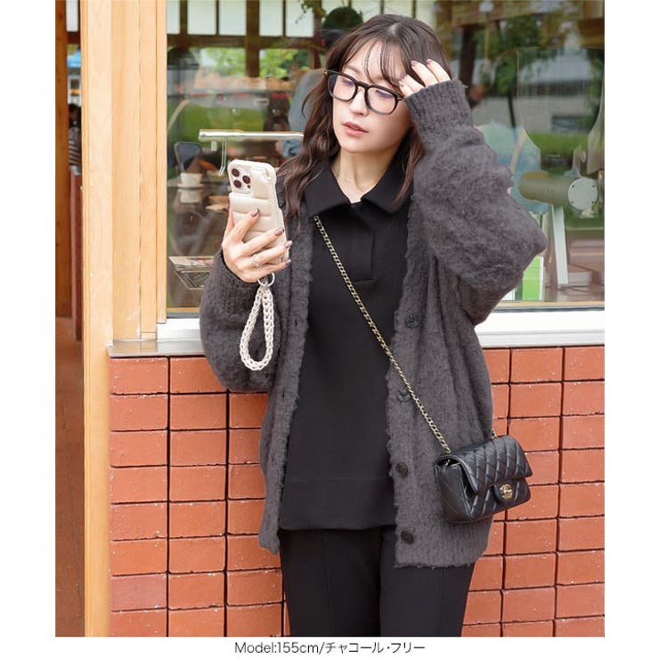 Yuumiさんコラボ ]もこもこVネックニットカーディガン［N1200］[品番