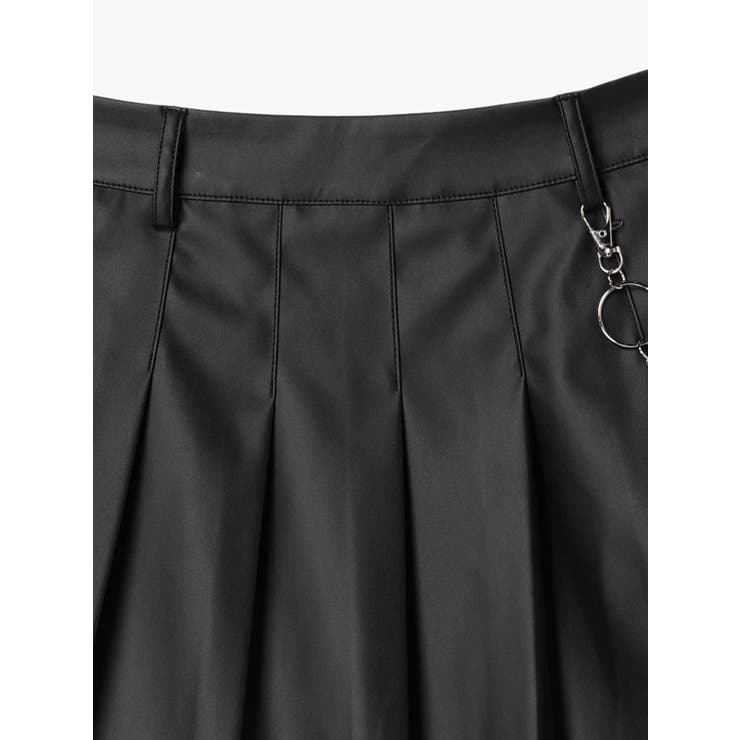 丈42cm］チェーン付き裾レースプリーツスカート[品番：PLMW0010923