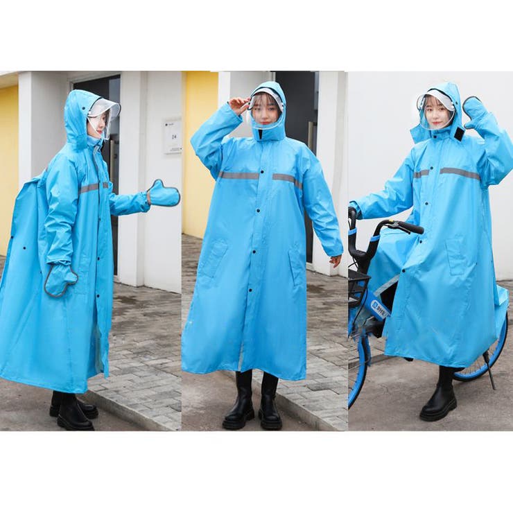 レインコート 手袋付き フェイスガード付き[品番：FQ000146345