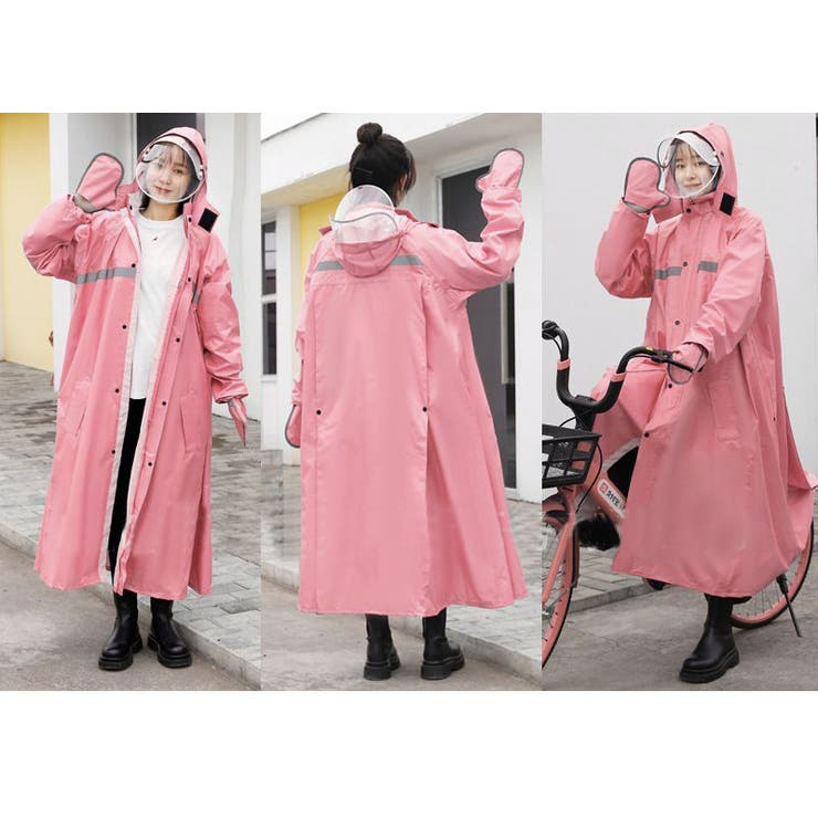 レインコート 手袋付き フェイスガード付き[品番：FQ000146345