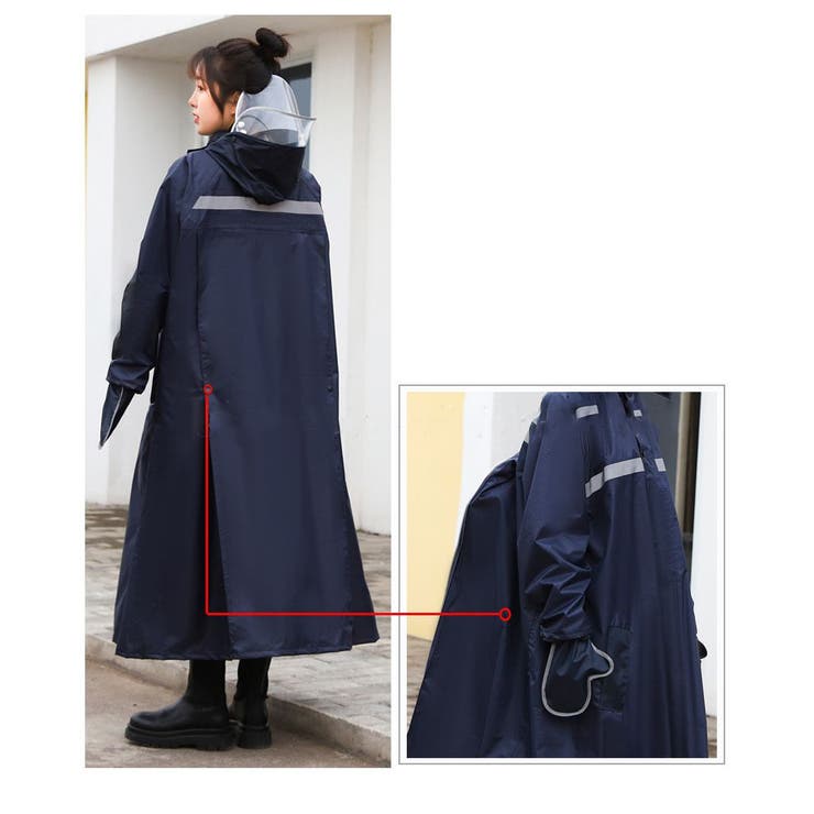 レインコート 手袋付き フェイスガード付き[品番：FQ000146345