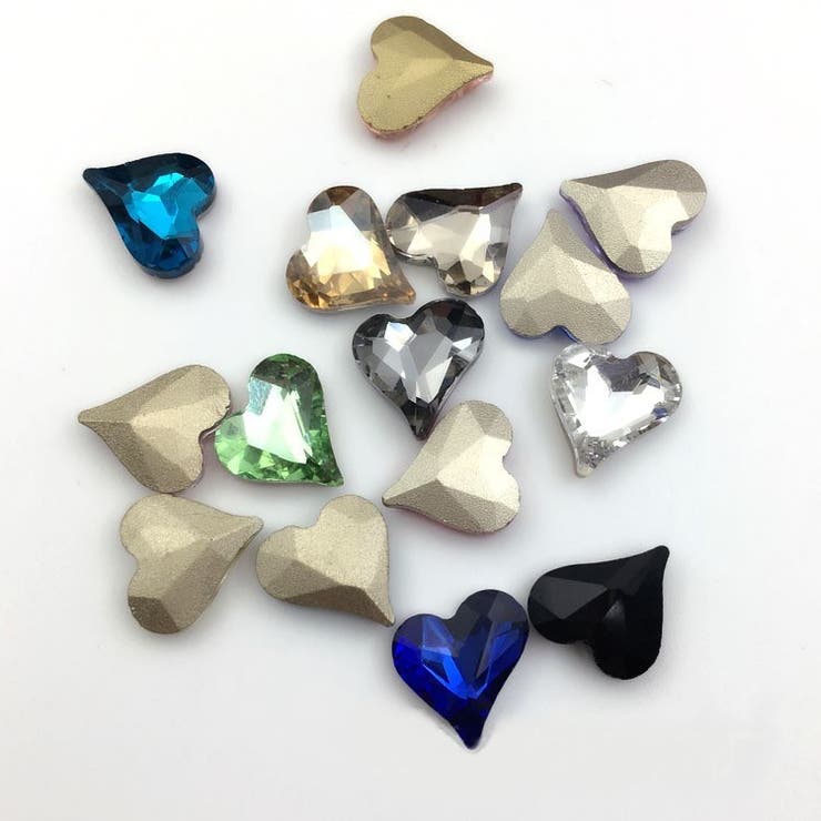 ネイルパーツ 10個セット ハート型ラインストーン[品番：FQ000110186