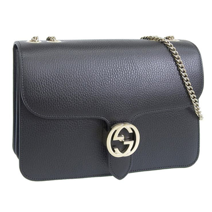 GUCCI グッチ インターロッキング G 斜めがけ ショルダーバッグ レザー