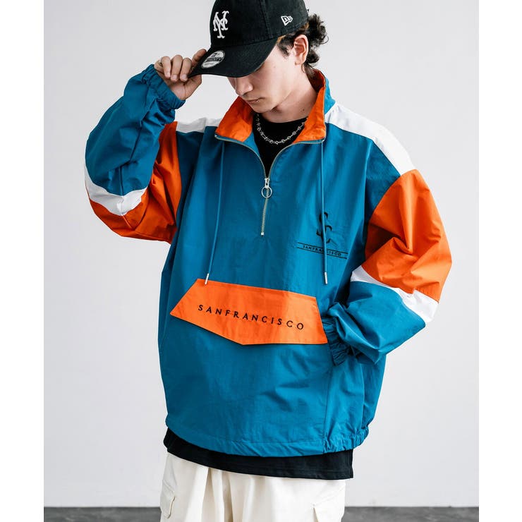 ナイロンジャケット ハーフジップ スタンドネック[品番：OE000008199