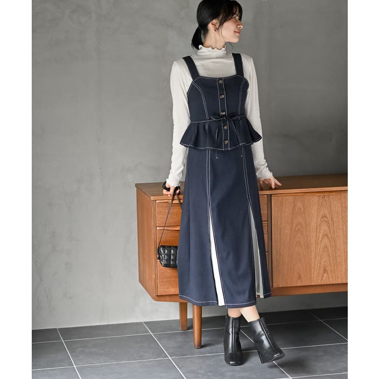 シフォンプリーツ切替セットアップ風ジャンスカ[品番：RPSW0004334