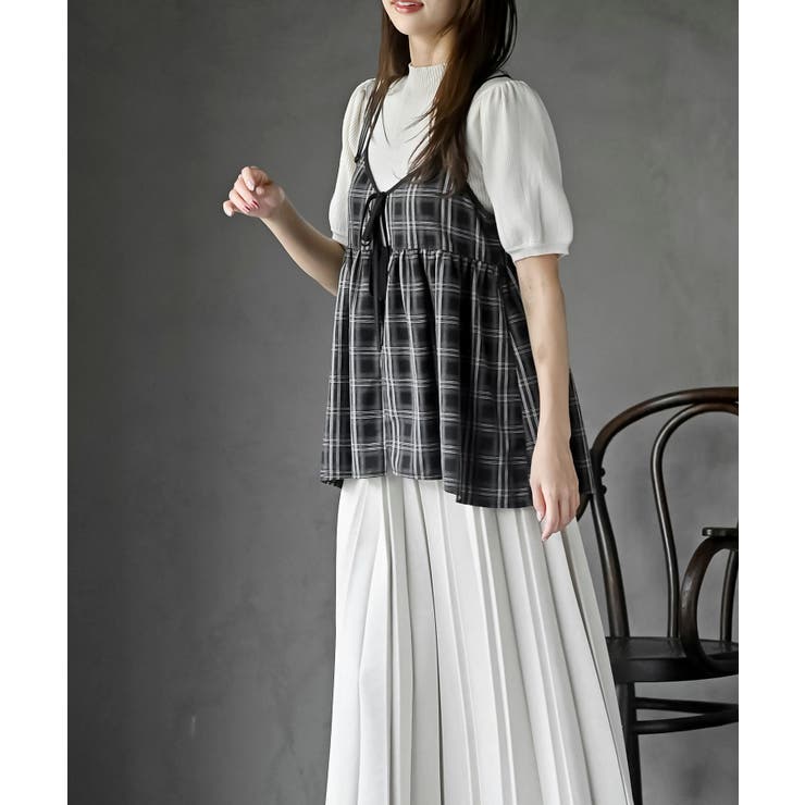 フロントリボンチェックキャミソール[品番：RPSW0004032]｜rps（アール