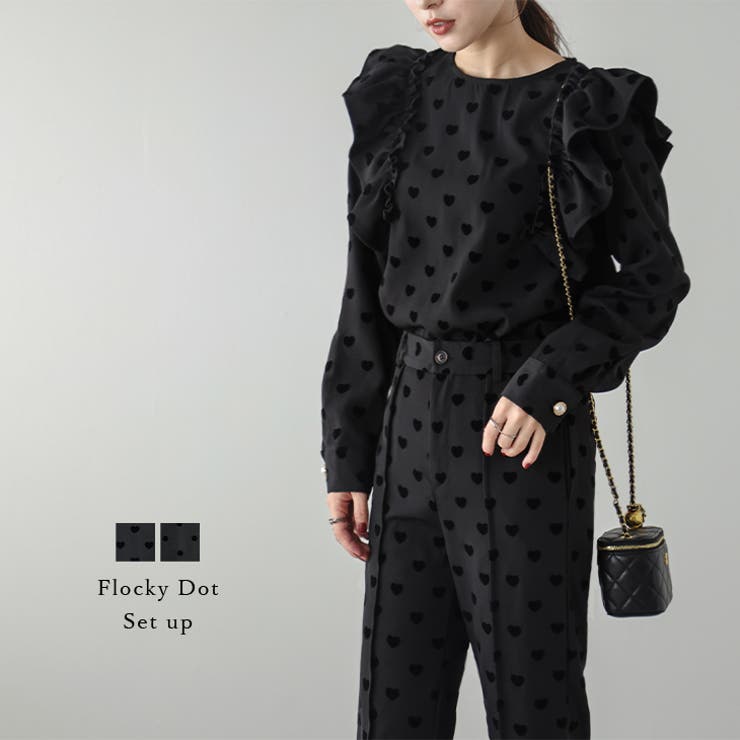 奇跡の再販】フロッキードットセットアップ セットアイテム ドット柄