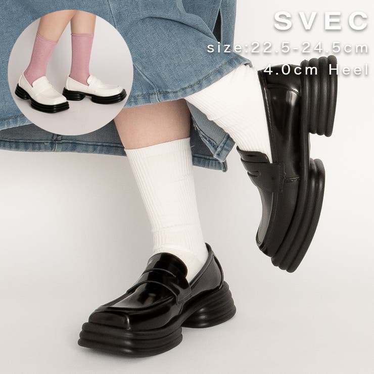 チャンキーソール スクエアトゥ コインローファー[品番：XO000004353