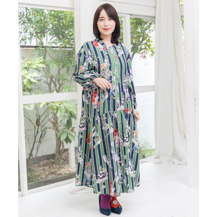 音楽orPOP柄ワンピース[品番：SRSW0000231]｜ScoLar（スカラー）の