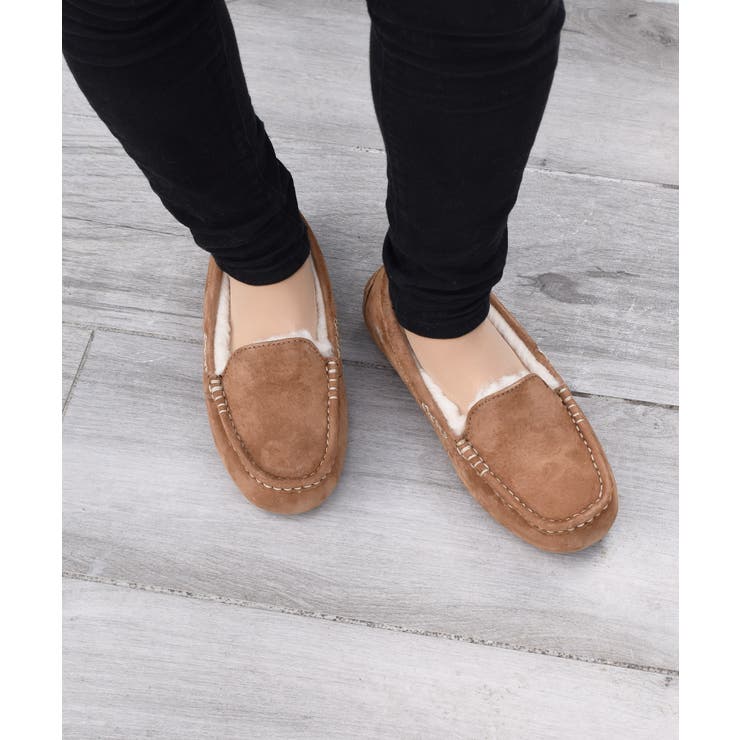 UGG】ANSLEY ウールボアスリッポン ローファー モカシン アンスレー