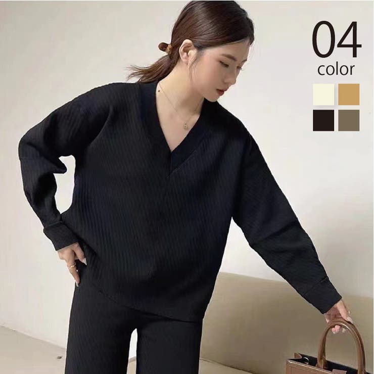 SETUP7】セットアップで嬉しい♪抜け感コーデニットセットアップ SCCH4