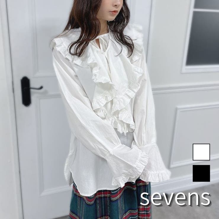 ビッグカラーフリルブラウス レディース フェミニン ガーリー 2way