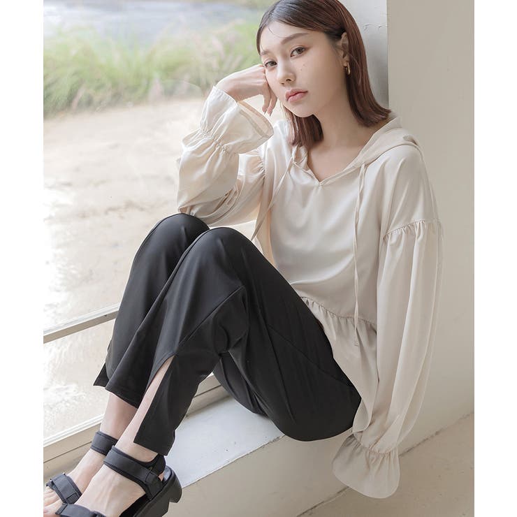 水陸両用フリルラッシュガード 上下セット 日焼け防止[品番