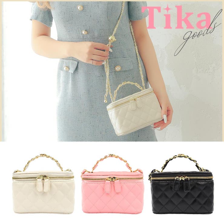 ゴールドチェーンキルティング2WAYバニティバッグ ハンドバッグ