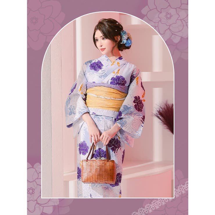 ムラ染め×カラフル華やか乱菊柄浴衣2点セット 浴衣セット レディース