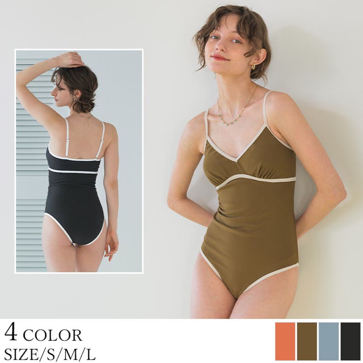 パイピングシンプルワンピース/水着【SEADRESS シードレス】[品番