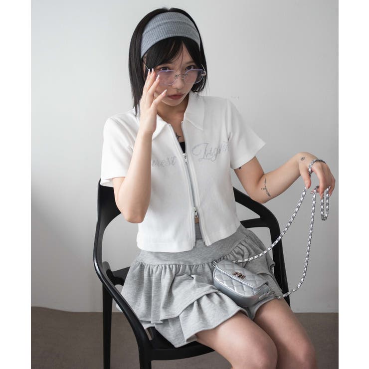 ラインストーンロゴWZIPトップス[品番：WG010093950]｜WEGO【WOMEN