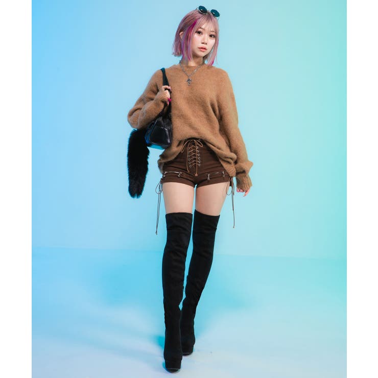 12cmヒールGALニーハイブーツ 韓国 夢展望[品番：YU000047055]｜夢展望