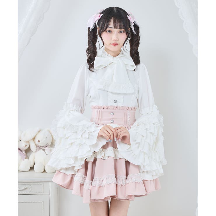 フリルハイネックレースリボンプリンセスブラウス 量産型 地雷系 夢