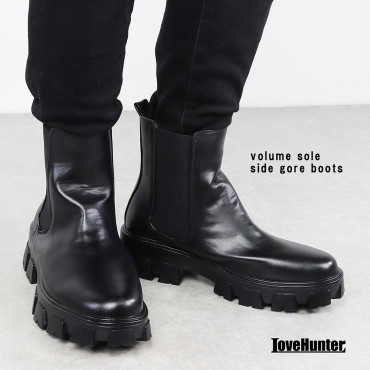 メンズ ストリート オフィス カジュアル 厚底 サイドゴアブーツ ☆1726