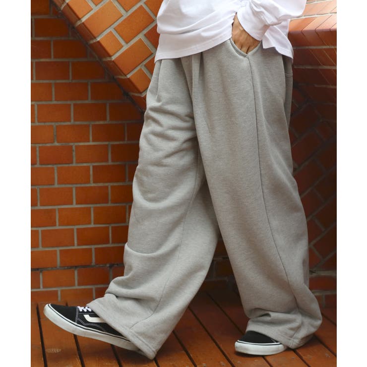 ダブルタック 極太スウェットパンツ メンズ スウェット ワイド[品番