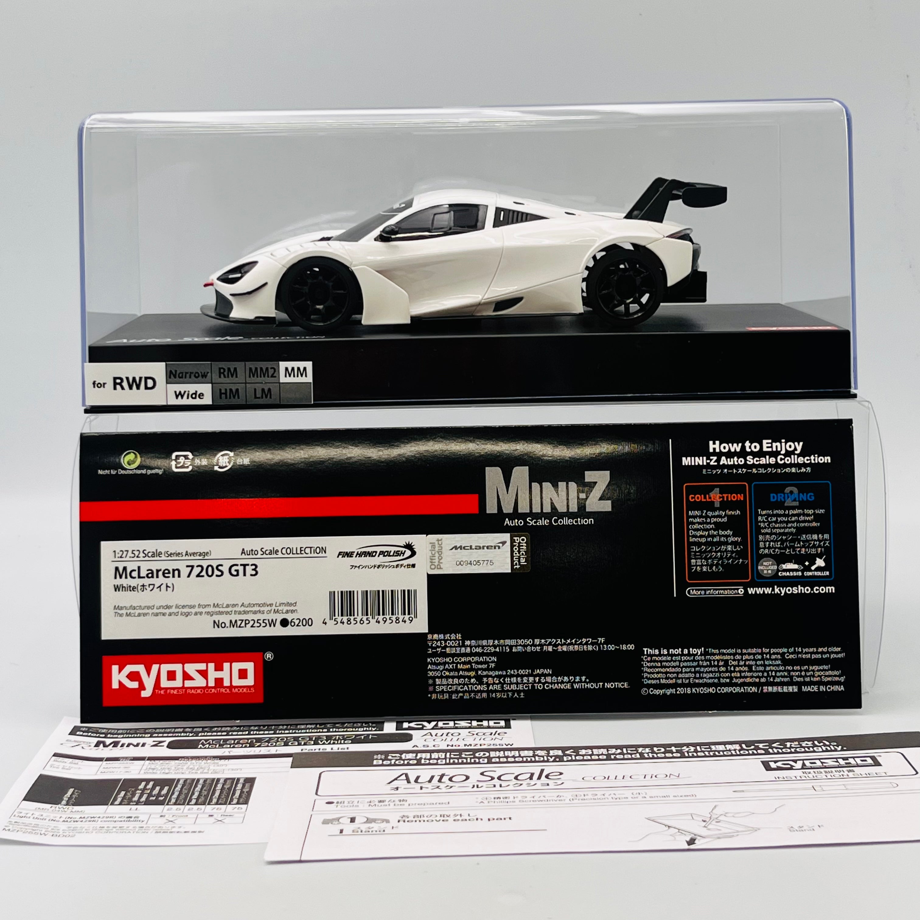 Kyosho Mini-z Body ASC MR04W-MM McLaren 720S GT3 White MZP255W | eBay