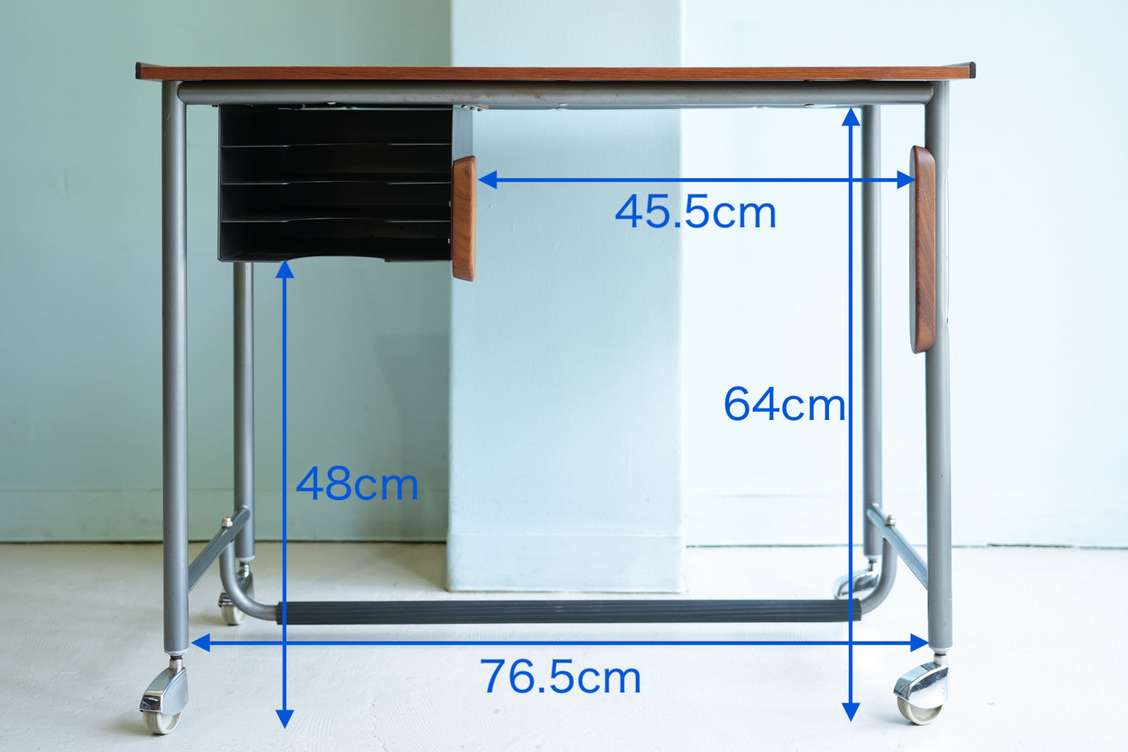 デンマークヴィンテージ スモールデスク キャスター付 北欧家具/Danish
