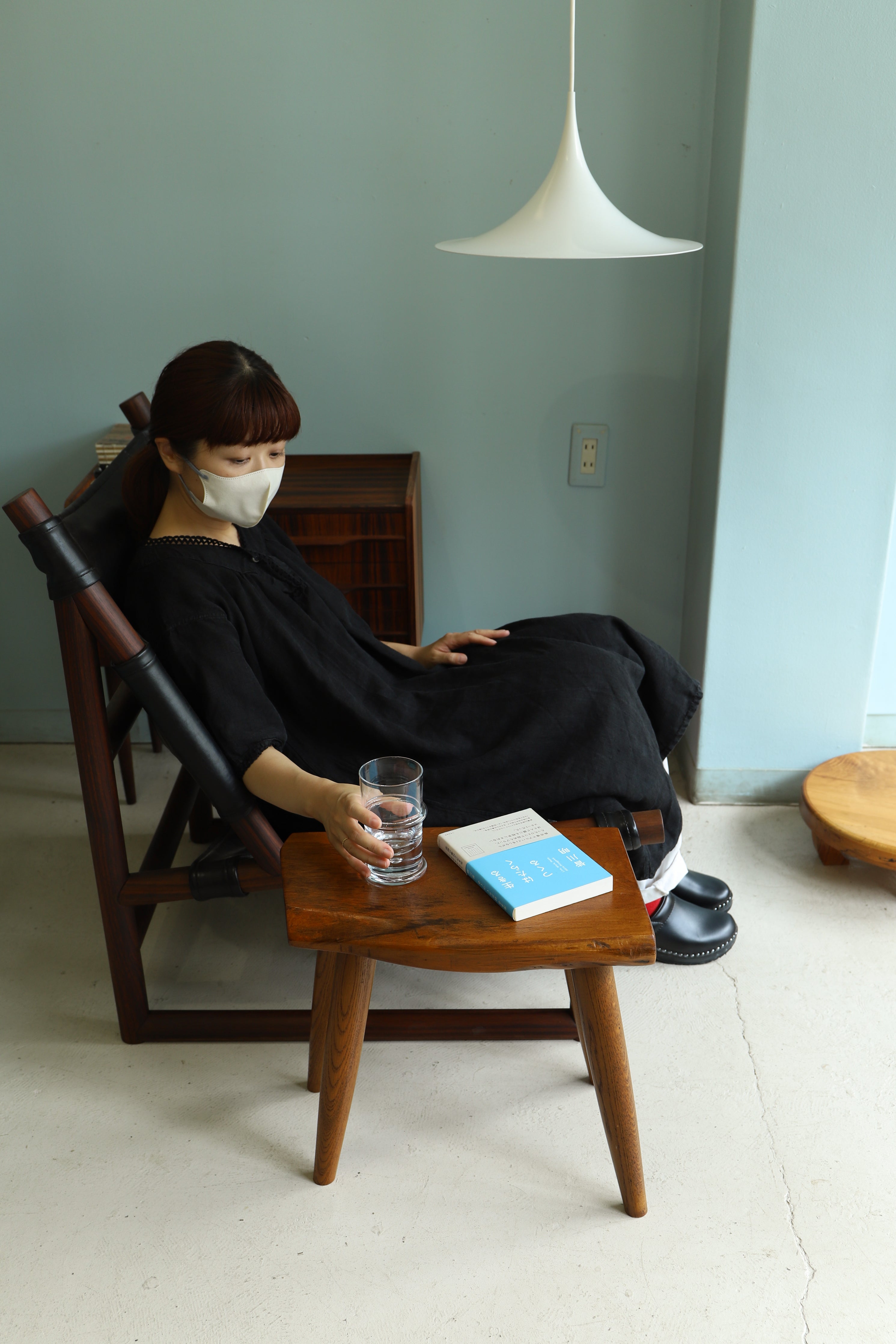 無垢材 サイドテーブル スツール 花台/Solid Wood Side Table Stool