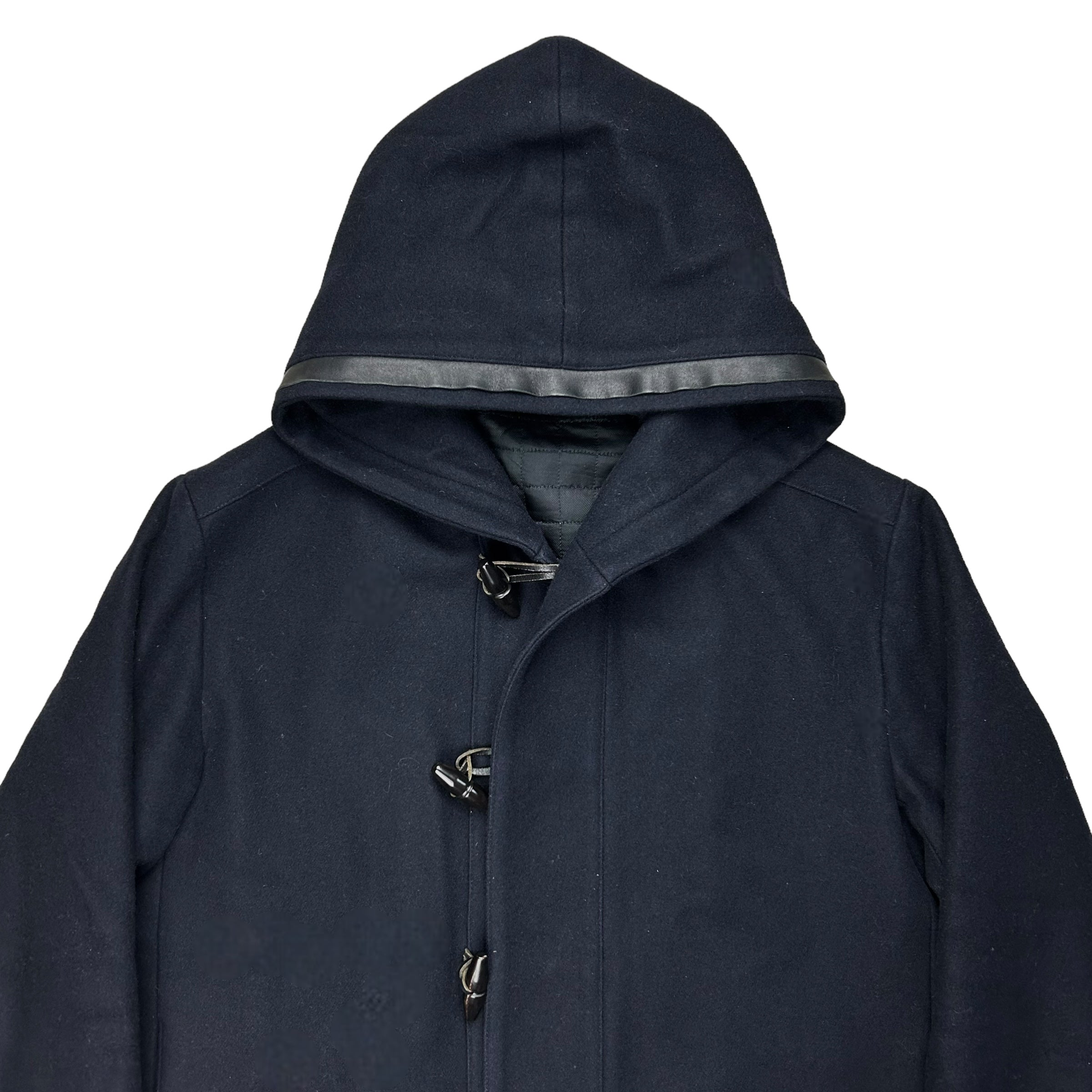 Vertical Rags - Dior Homme Leather Trimmed Hooded Duffle Jacket