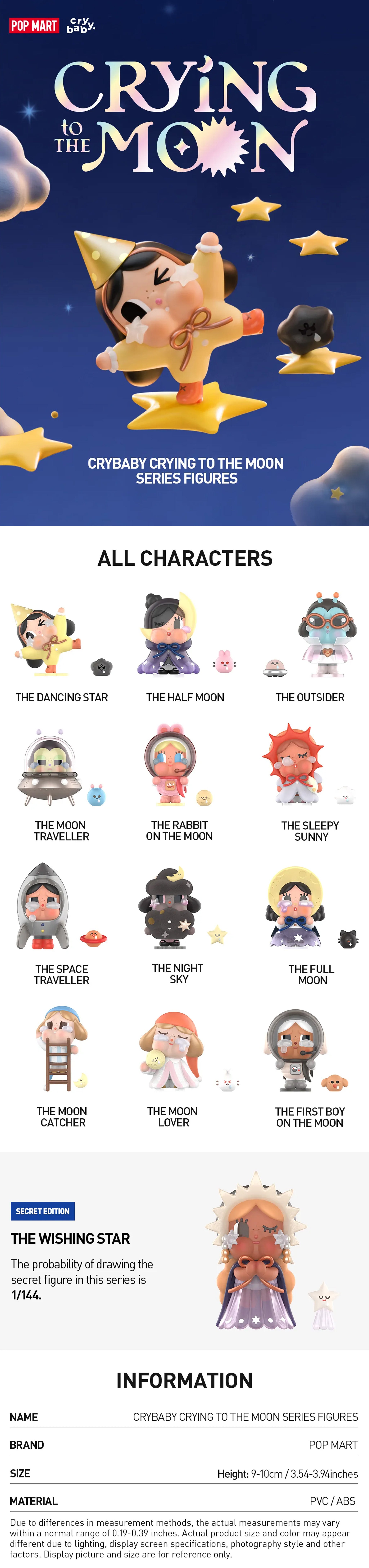 CRYBABY Crying To The Moon Series Figures Blind Box