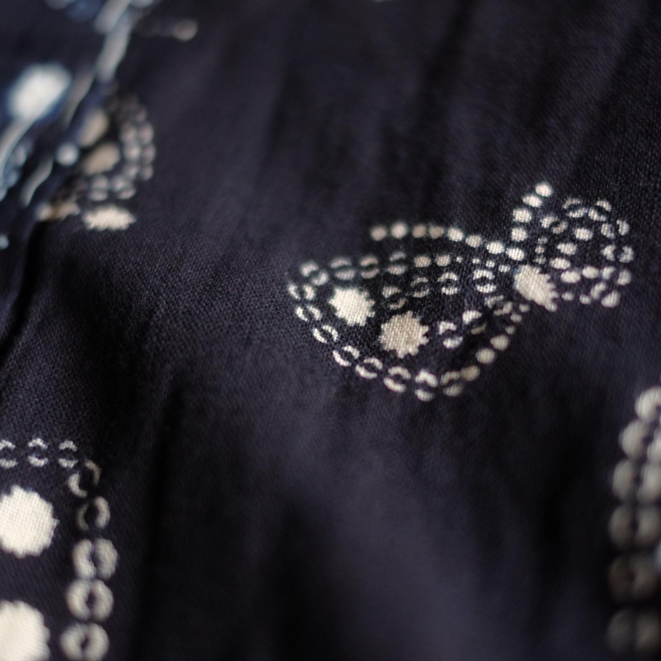 時代 浅舞・横手絞り 藍染木綿着物 仕付糸付（明治期頃） – 逢季荘