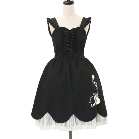 ブラックピースナウ王冠ジャンパースカート