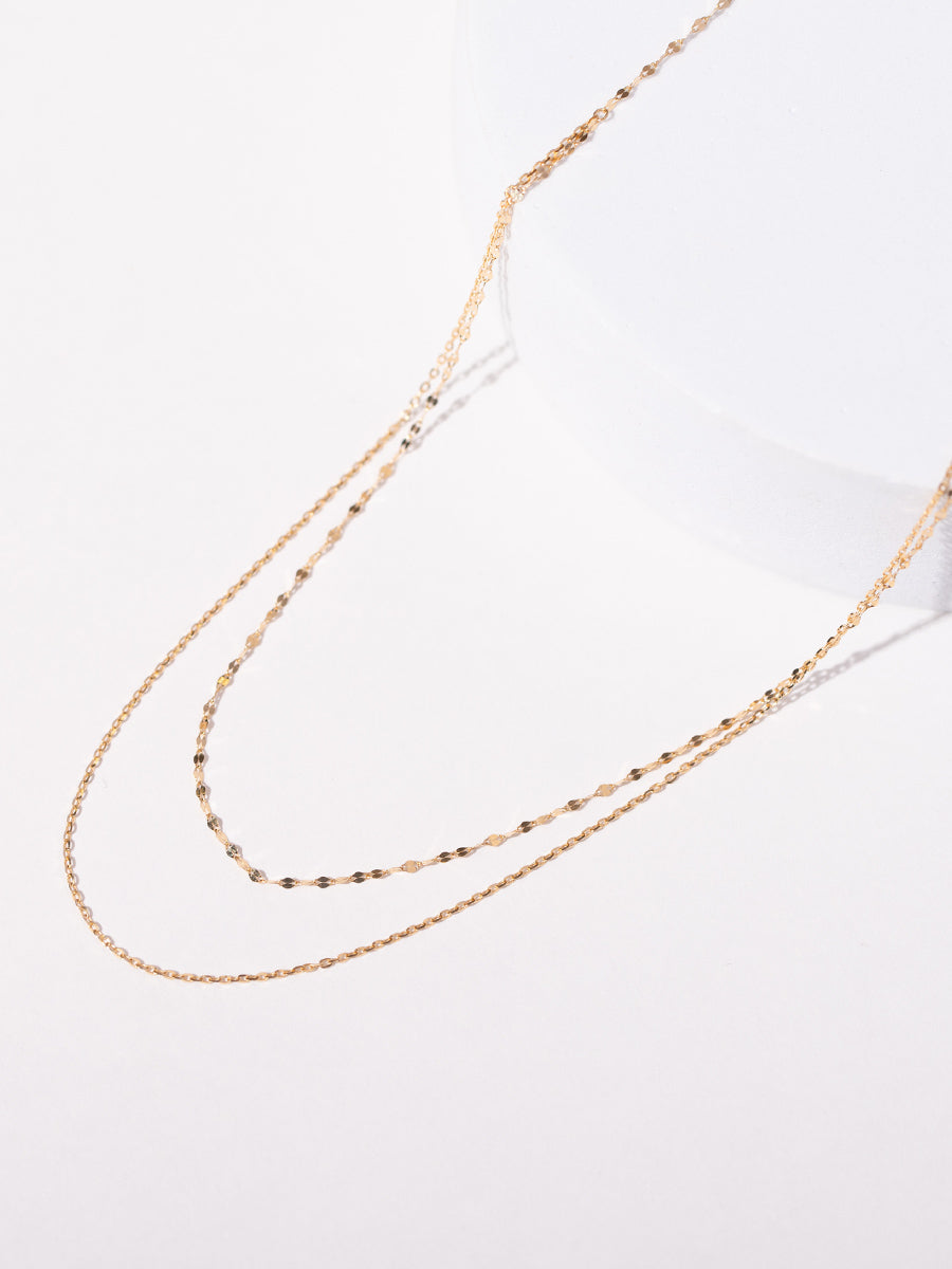 K18「ダブルチェーンシャイン」ネックレス｜【オレフィーチェ】Orefice