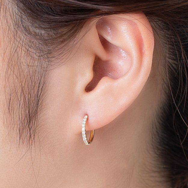 K18/PT「ユーニス フープ」ピアス｜【オレフィーチェ】Orefice