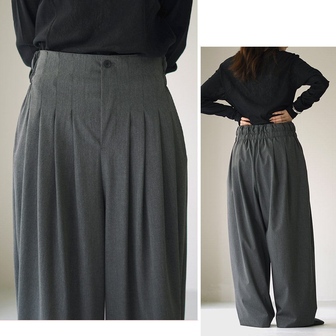 mizuiro ind（ミズイロインド） ハイウエスト タックパンツ / ボトムス