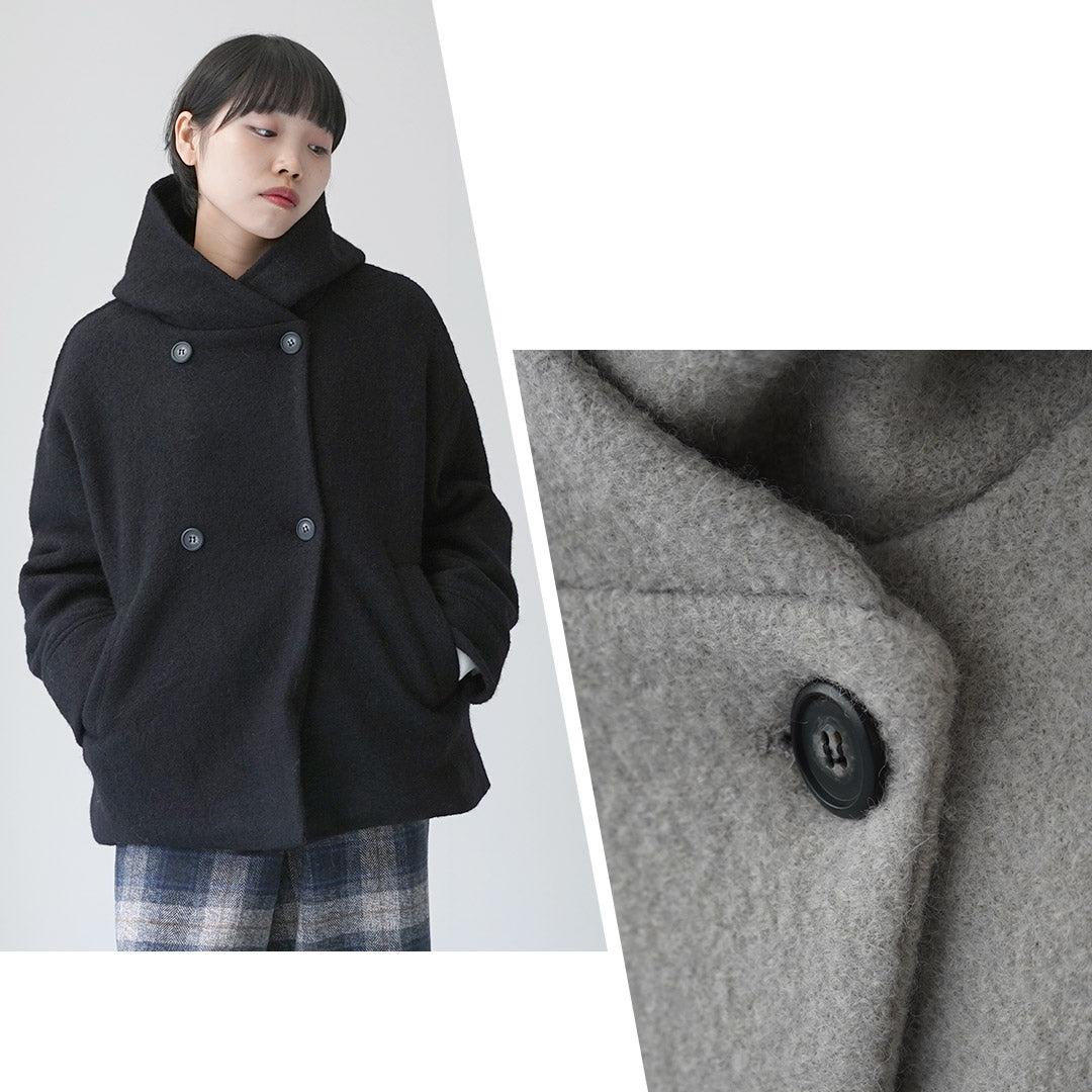 MAO MADE（マオメイド） ダブルボタン ミドル フ—ディー ジャケット