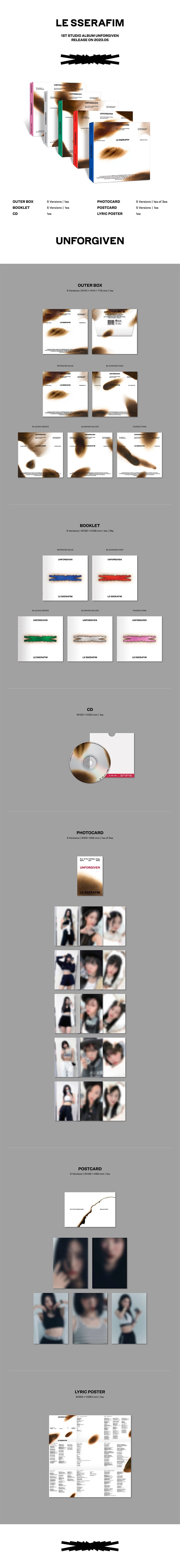 SHOCKING SALE] LE SSERAFIM - 1st Studio Album UNFORGIVEN (Compact Ver