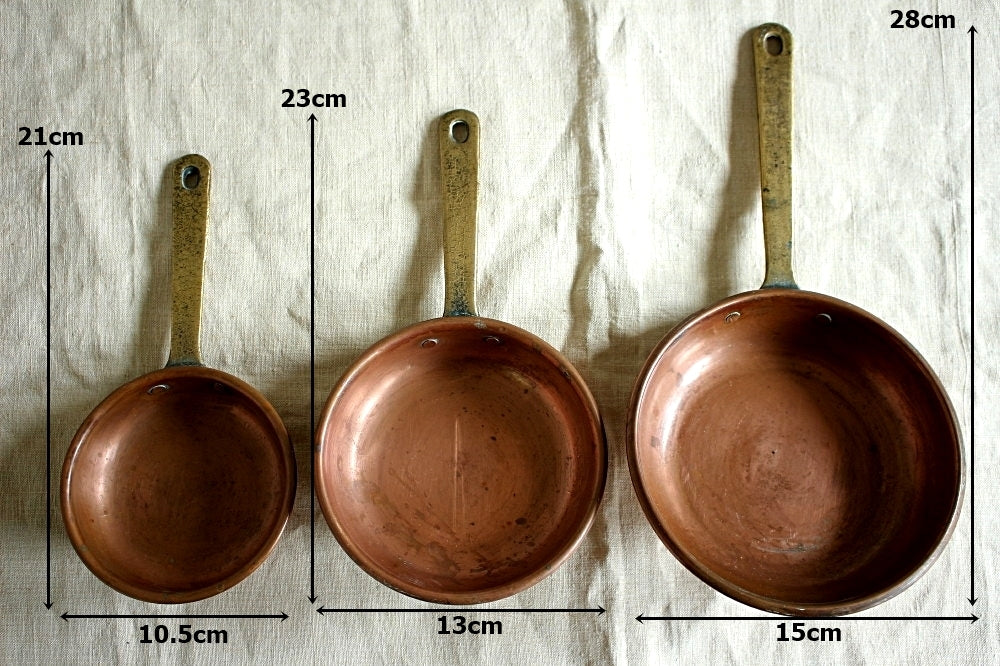 人気のコッパーパン（銅製フライパン）6点セット フランス