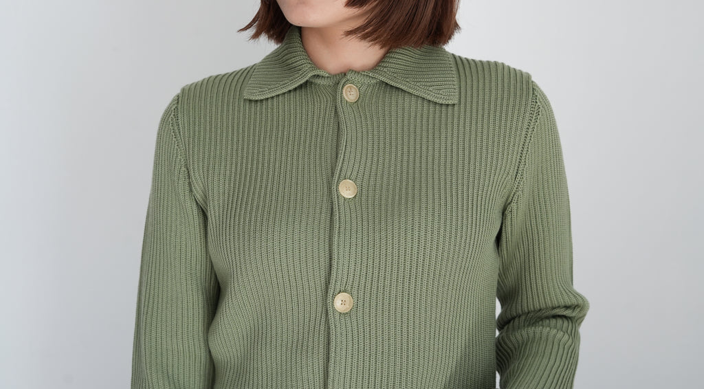 AURALEE SUPER FINE WOOL SOFT RIB KNIT CROPPED SHIRT CARDIGAN – Chum!