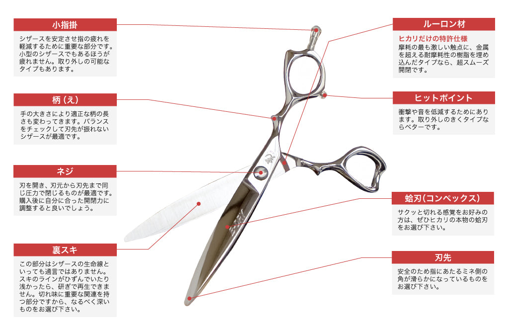 シザーズの基礎知識｜株式会社ヒカリ 美容師・理容師向けプロ用シザー