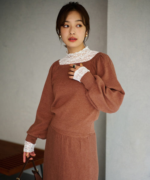 vis-à-vis(ビザビ) / 【WEB限定】前後2WAYスクエアネックニット