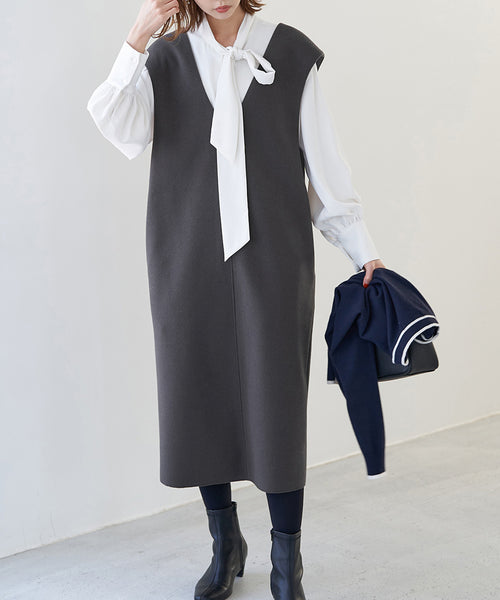 ROPÉ PICNIC(ロペピクニック) / ジャージメルトンVネックジャンパー