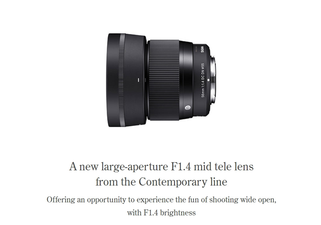 Sigma 56mm F1.4 DC DN Contemporary | T K FOTO TECHNIC PTE LTD