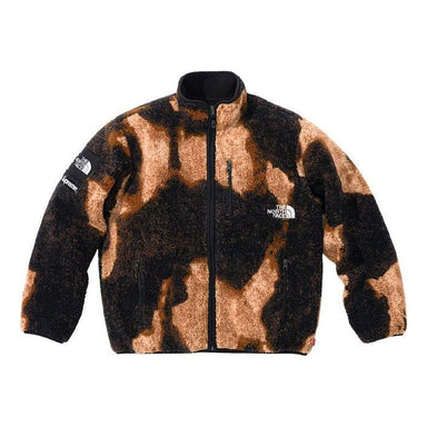 Supreme x The North Face Bleached Denim Print Nuptse Jacket 'Beige