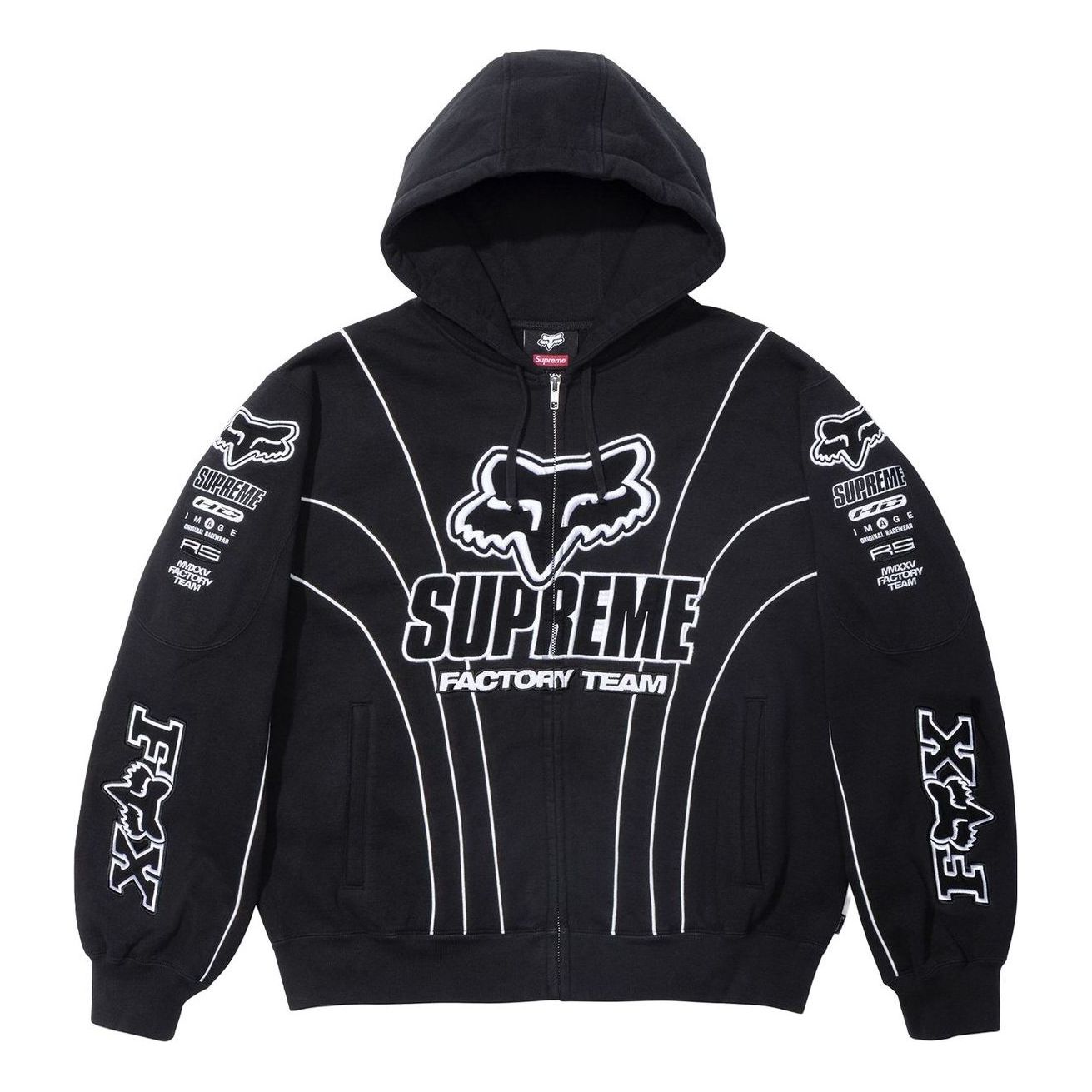 Supreme x Fox Racing Zip Up Hooded Sweatshirt 'Black' FW25SW59-BLACK