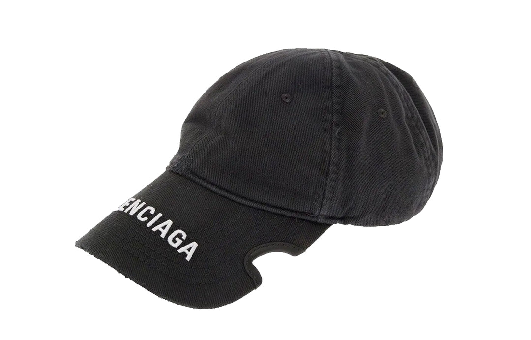 Balenciaga Hat Notch Logo Visor Cap 'Black' 697748410B21077
