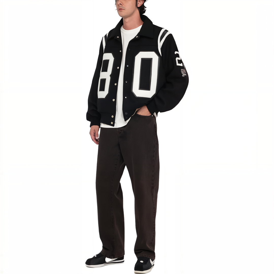 Stussy 80 Wool Varsity Jacket 'Black' 115713
