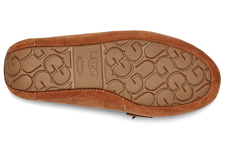 WMNS) UGG Dakota Leather Bow Brown 1118914-CHE