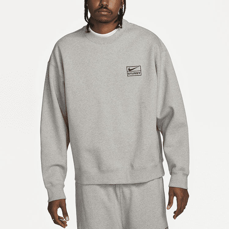Nike x Stussy Fleece Crew 'Dark Grey Heather' DO9337-063