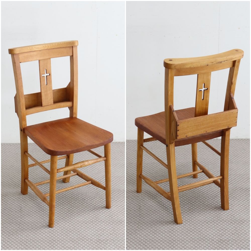 十字架の透かし模様♪ クロスバック チャーチチェア VC104-181001